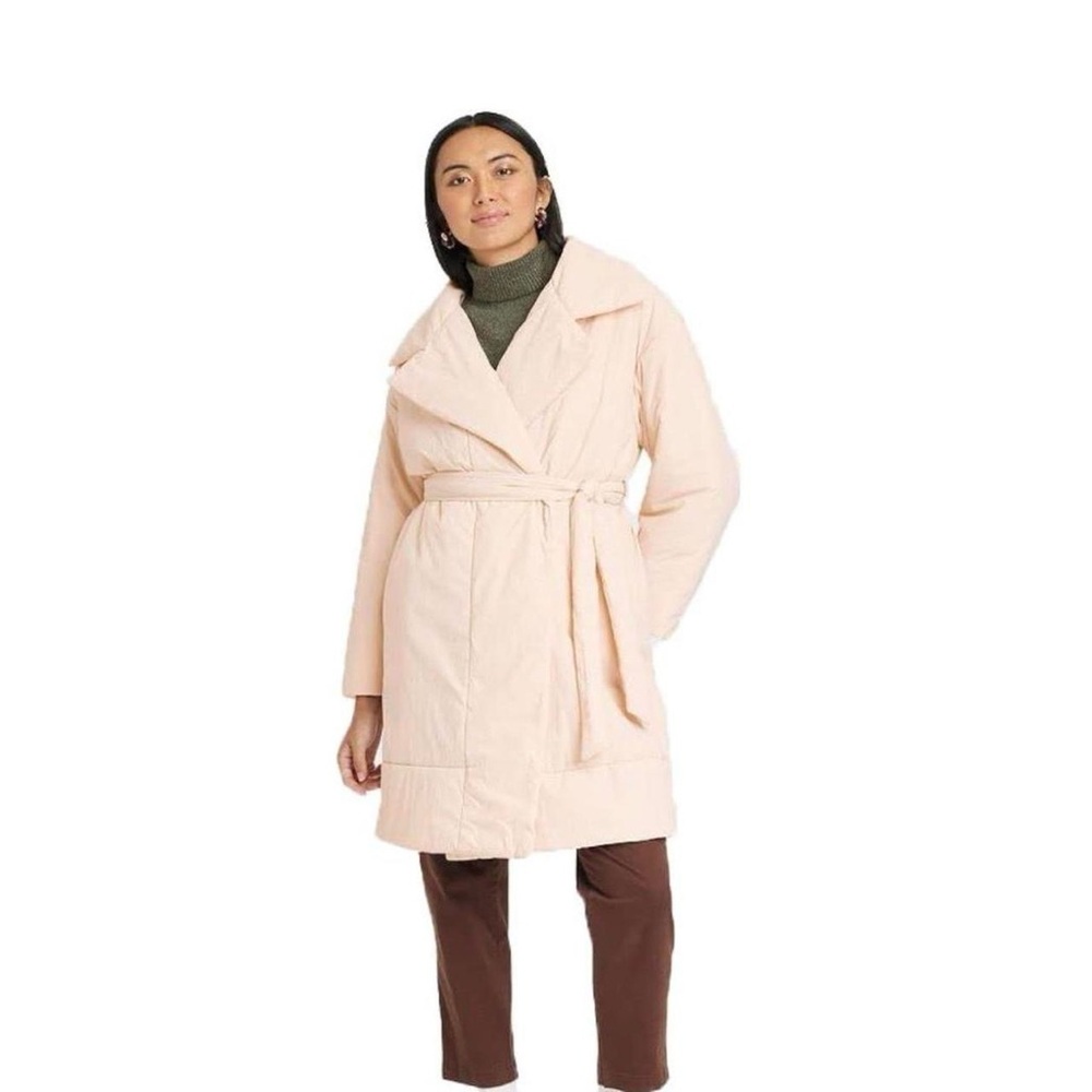 Light peach colored Belted Coat